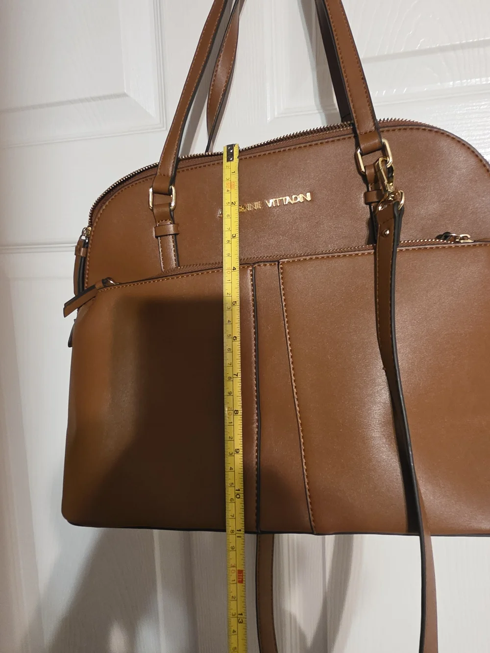 Adrianne Vittadni Brown Leather Tote Bag - Versatile Shoulder Bag